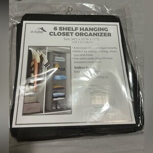 Shelf hanging closet organizer